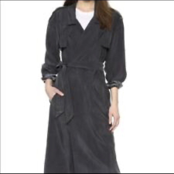 Smythe Jackets & Blazers - Smythe charcoal/black belted trench coat Size Medium